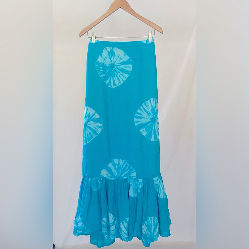 X-Large Turquoise  tie - dye maxi skirt